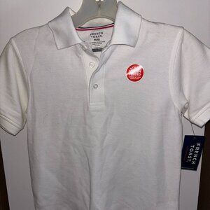 French Toast White Polo Shirt Boys Size 8 Uniform Short Sleeve NWT